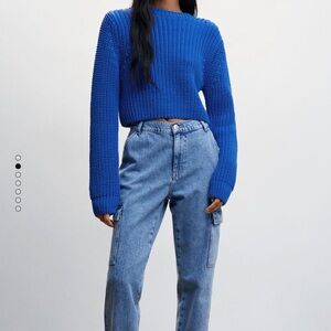 MANGO Round Neck Cropped Sweater